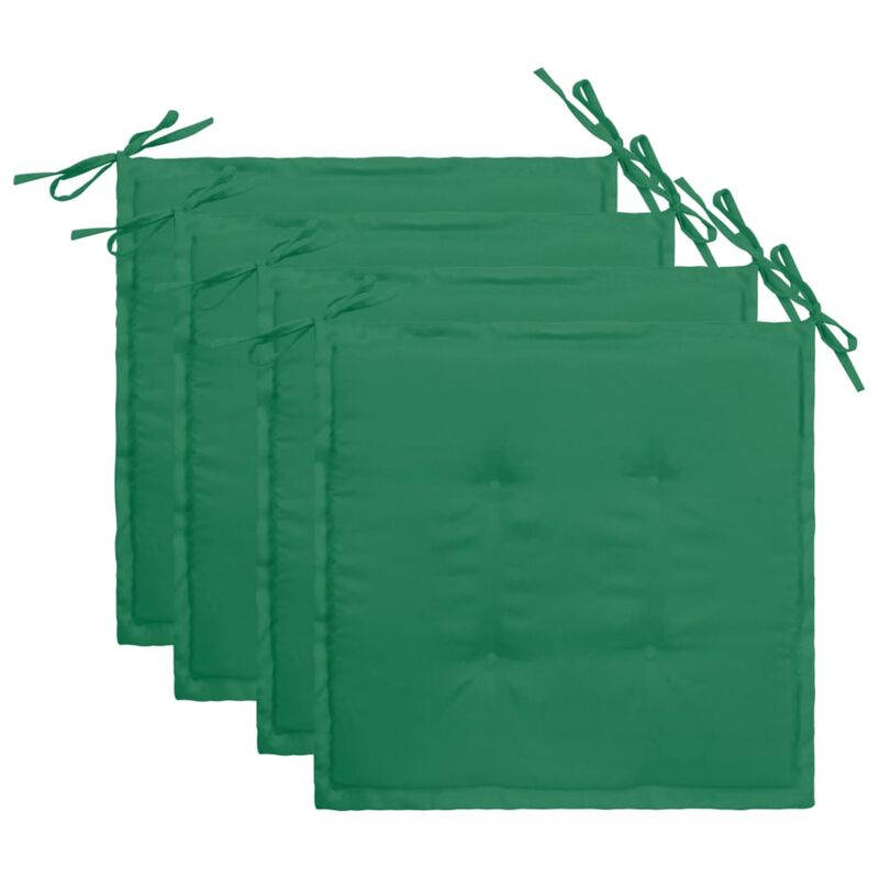 vidaXL Garden Chair Cushions 4 pcs Green 15.7"x15.7"x1.2"
