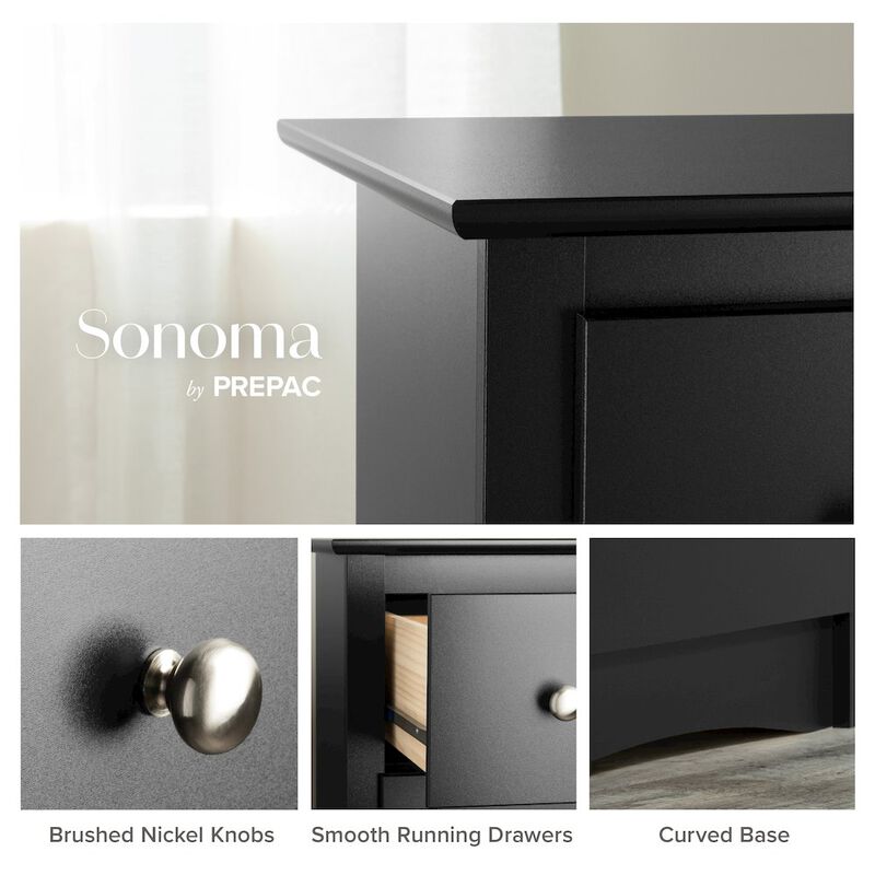 Prepac Black Sonoma 5 Drawer Chest