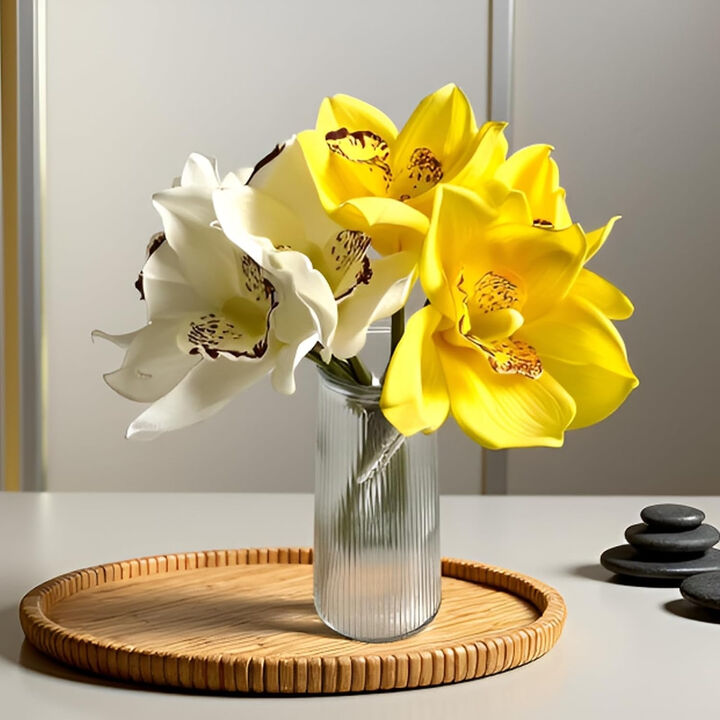 8 Piece Yellow Artificial Outdoor Plants Real Touch Wedding Centerpiece Decor