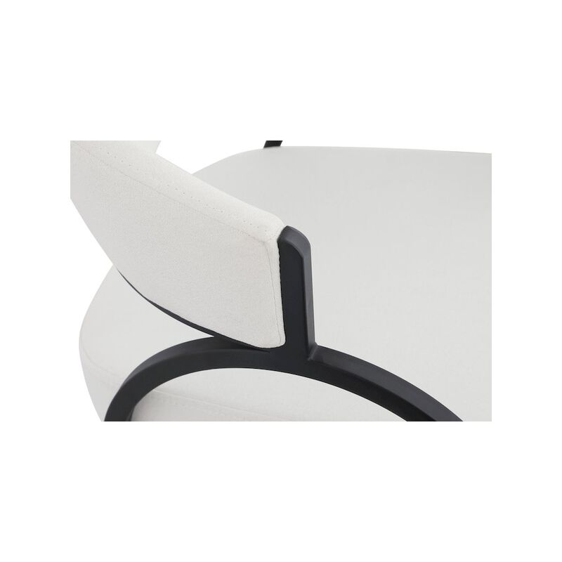 Meridian Furniture Privet Cream Linen Textured Fabric Dining Chair, Set of 2