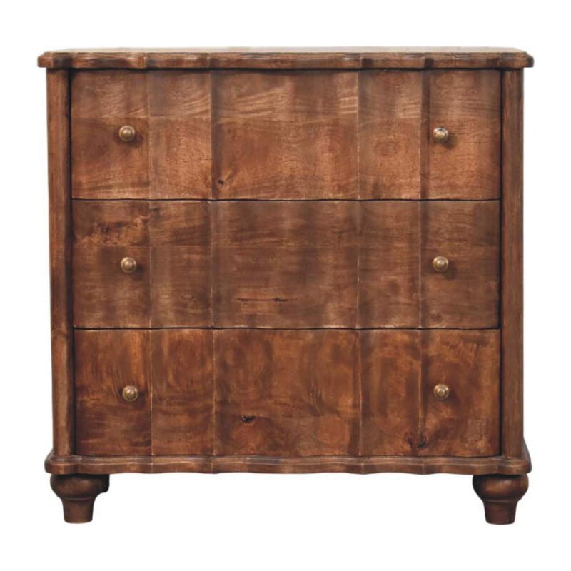 Artisan Furniture Solid Wood Camille Chest,Brown,3-Drawers image number 0