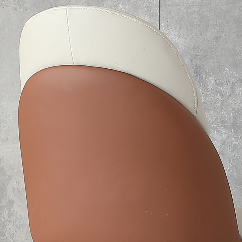 Contemporary Dining Chairs with Gold Legs and PU Leather Upholstery Set of 2