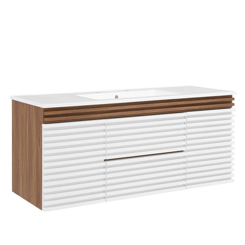 Render 48" Wall-Mount Bathroom Vanity image number 0