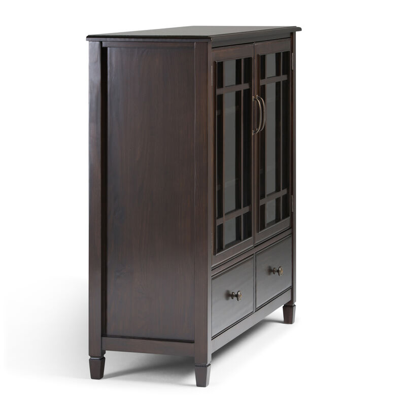 Connaught SOLID WOOD 46 inch Wide Traditional Tall Storage Cabinet in Dark Chestnut Brown image number 7