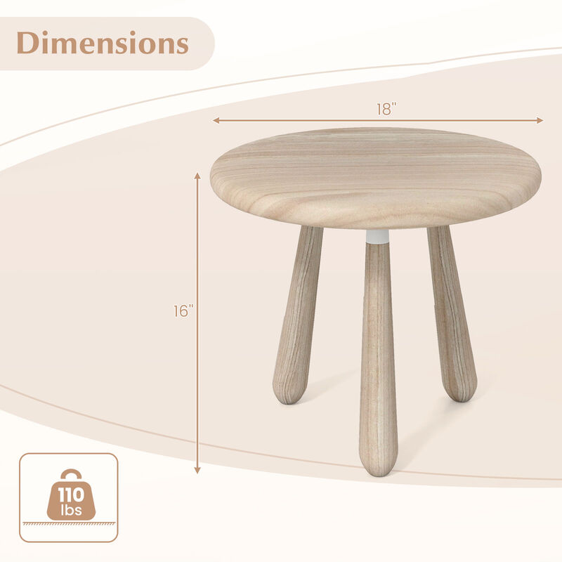 Sturdy Mahogany Wood Side Table for Outdoor Use with Thickened Top-Natural image number 2