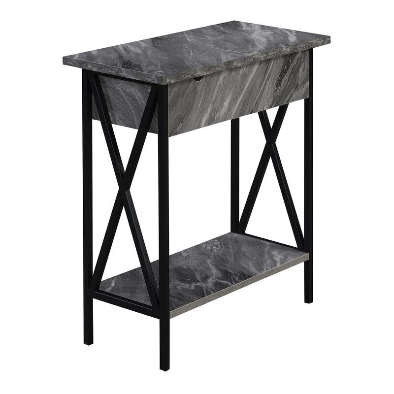 Convenience Concepts Tucson Flip Top End Table with Charging Station