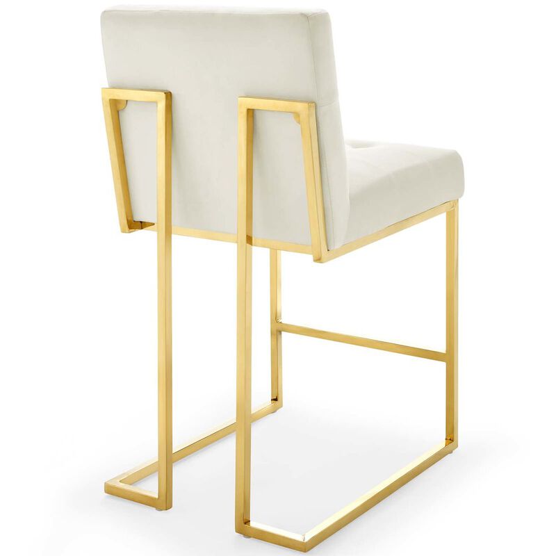 Privy Gold Stainless Steel Performance Velvet Counter Stool image number 2