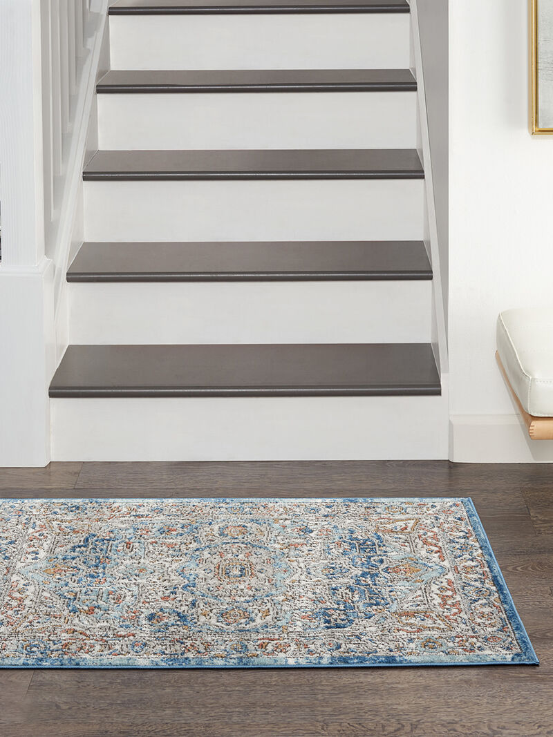 Quarry QUA11 Ivory/Blue 2'2" x 3'9" Rug