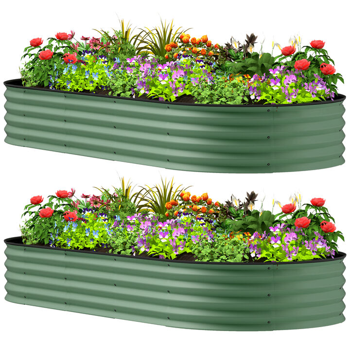 Hivvago 2-Piece Raised Garden Bed Set with Metal Stakes