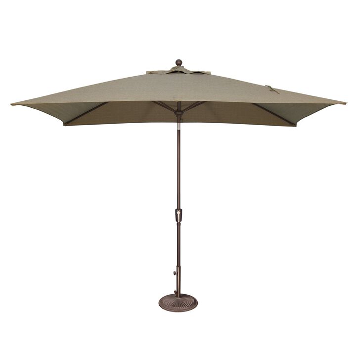 Mondawe 6.6FTx10FT Solefin Rectangle Patio Umbrella with Push-Button Tilt,Bronze Frame