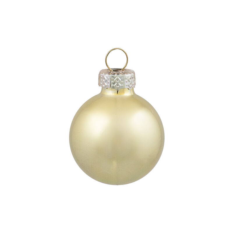 2-Finish Glass Christmas Ball Ornaments - 1", 1.25" and 2.5" - (60mm) - Gold - 40ct image number 8