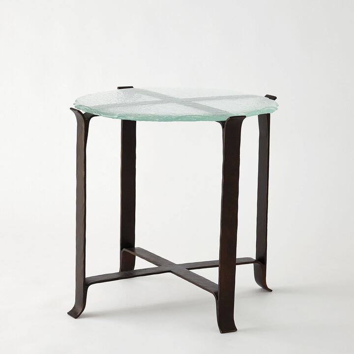 Melting Glass Side Table- Bronze