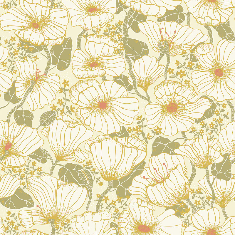 Matilda Green Poppy Fields Wallpaper image number 0
