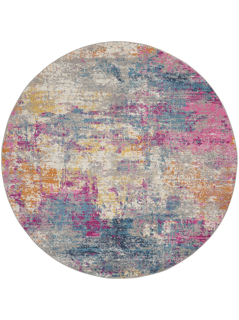 Passion PSN36 Ivory/Multicolor 4' x Round Rug image number 0