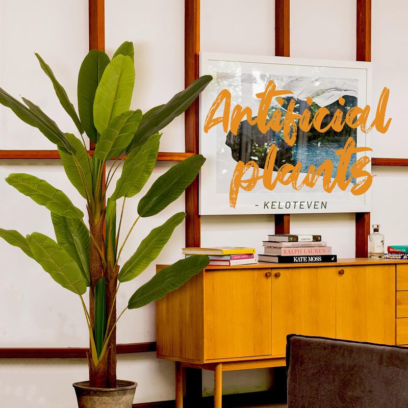 Hivvago 6 Feet Triple Stalk Banana Artificial Tree