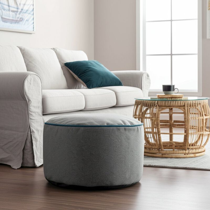 Howard Elliott Qiviut Gray Foot Pouf image number 7