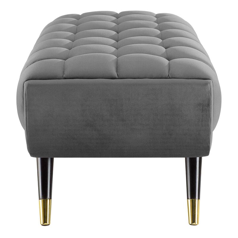 Modway Adept 47.5" Performance Velvet Bench in Gray image number 4