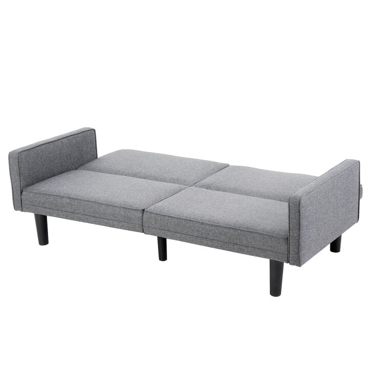 Futon Sofa Bed Convertible Sectional Sleeper Couch, Loveseat Bed with Tapered Legs for Living Room, Study, Dorm, Office