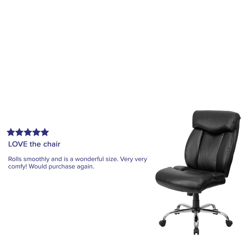 HERCULES Series Big & Tall 400 lb. Rated Black Fabric Executive Ergonomic Office Chair and Chrome Base image number 4