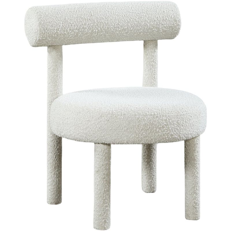 Meridian Furniture Parlor Cream Boucle Fabric Accent Chair