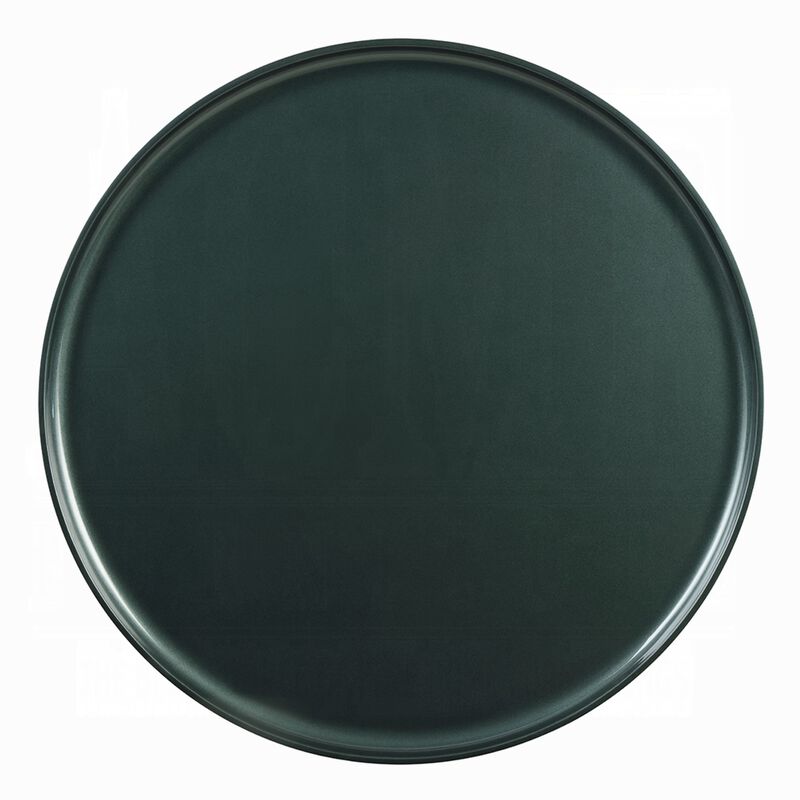 Lexy Coffee Table, 35 Inch Round Top, Low Profile High Gloss Blackish Green image number 4