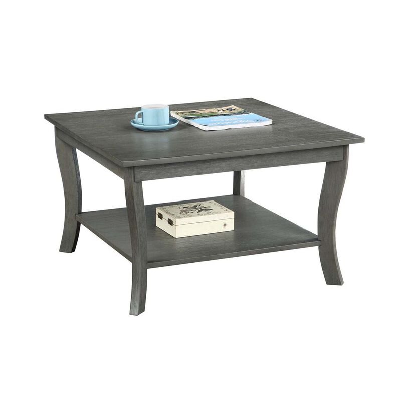 Convenience Concepts American Heritage Square Coffee Table, Wirebrush Dark Gray