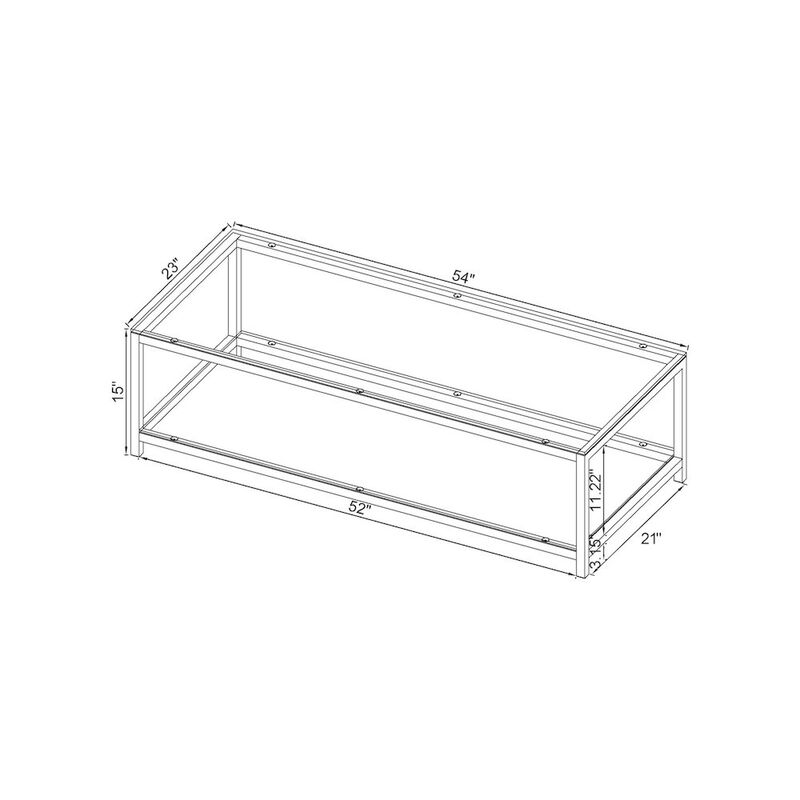 Coaster Co. of America Trini 1-shelf Glass Top Coffee Table Black Nickel