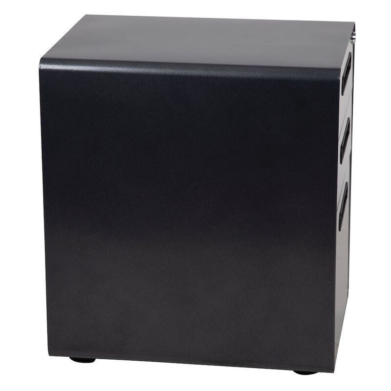 Flash Furniture 3-Drawer Mobile Locking Filing Cabinet with Anti-Tilt Mechanism, Black image number 6