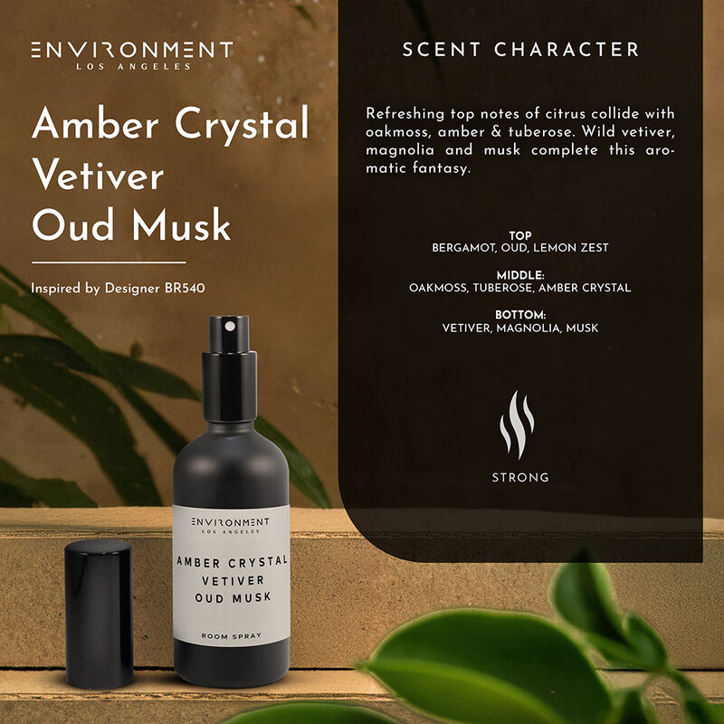 ENVIRONMENT 100mL Room Spray Inspired by Baccarat Rouge 540® - Amber Crystal | Vetiver | Oud Musk