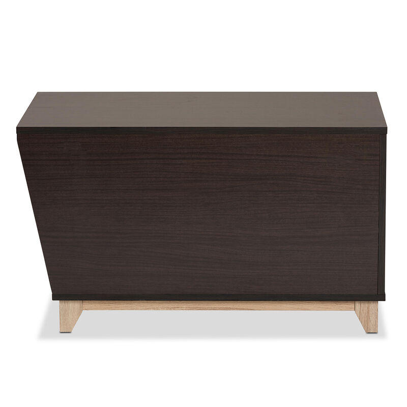 Baxton Studio Eckhart Modern Two Tone Dark Brown Wood Cat Litter Box Cover House