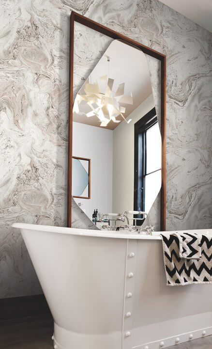 Oil & Marble Clay & Taupe Peel & Stick Wallpaper