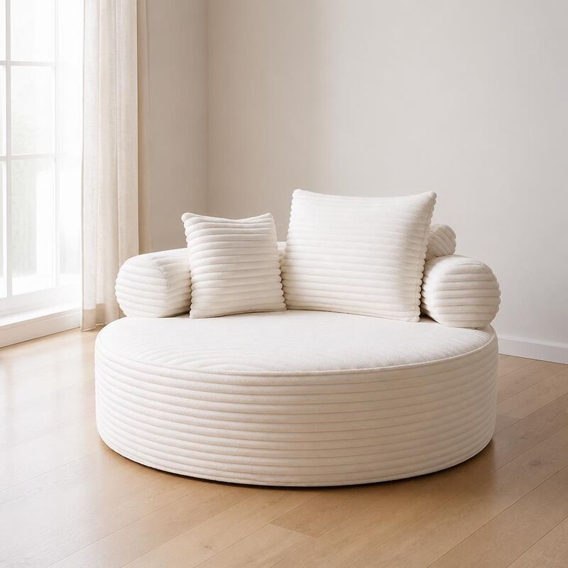 GOODSILO Round Multi-functional Memory Foam Convertible Sofa Bed Sectional Cloud Couch for Small Living Spaces, Apartments and Offices image number 3
