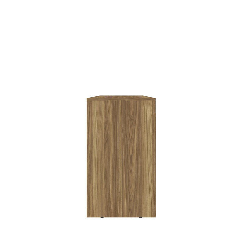 HomeRoots 43" Walnut and Gray Wood Pedestal Computer Desk image number 2