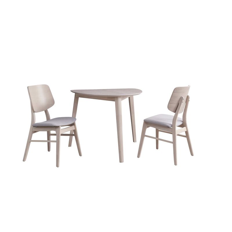 New Classic Furniture Oscar 3-piece Wood Dining Set, White Ash image number 0