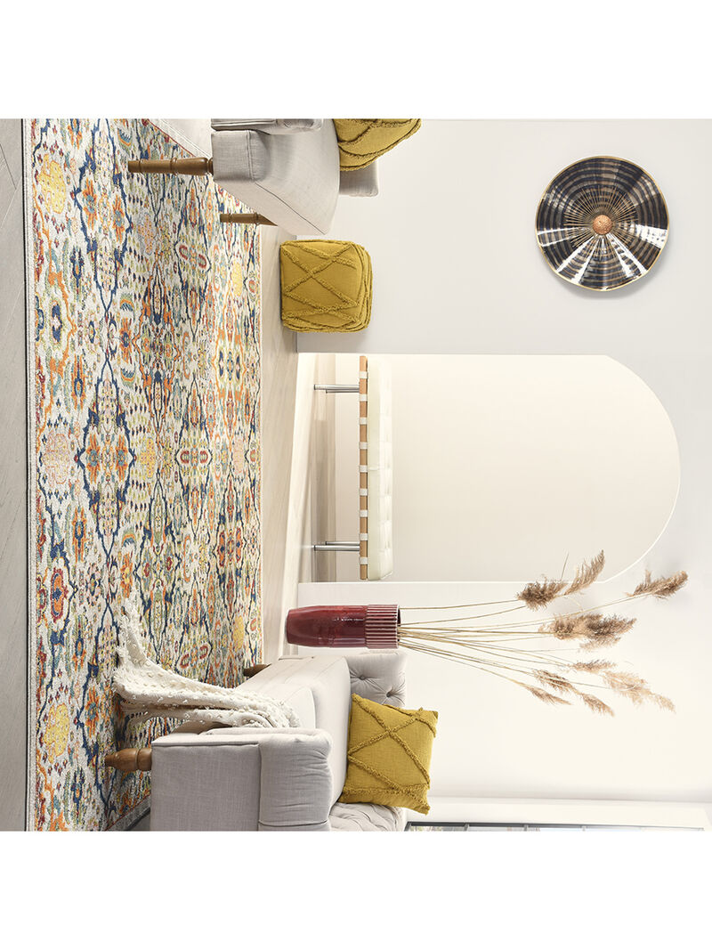 Allur ALR03 Ivory/Multicolor 3' x 5' Rug