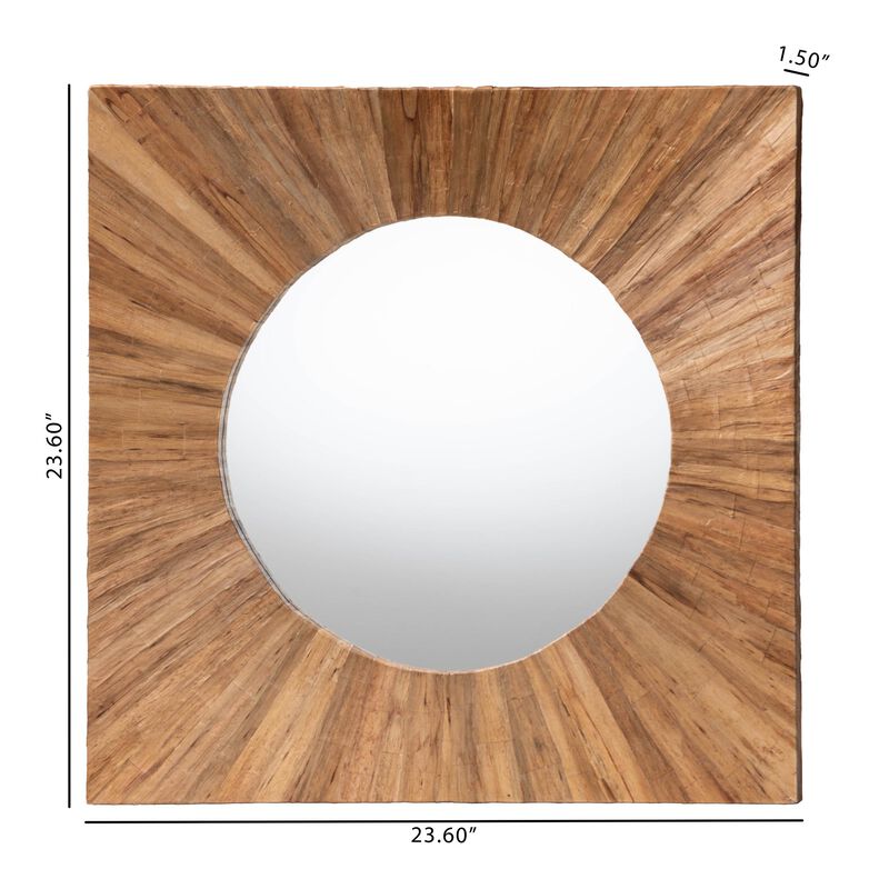 bali & pari Mosa Bohemian Pealed Grasscloth Accent Mirror