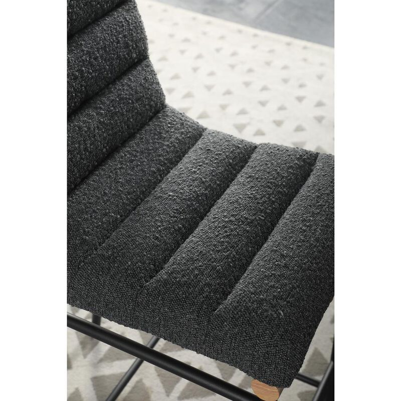 Lilola Home Lahni Dark Gray Boucle Fabric Counter Height Chair