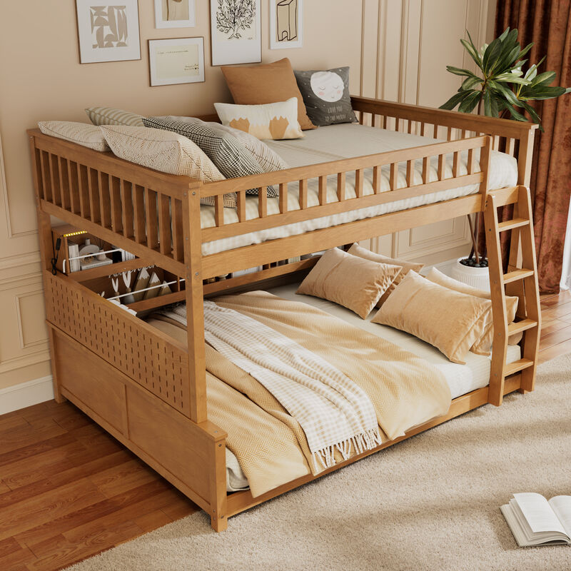 Merax Wooden Convertible Bunk Bed Series  LED RGB Light image number 3
