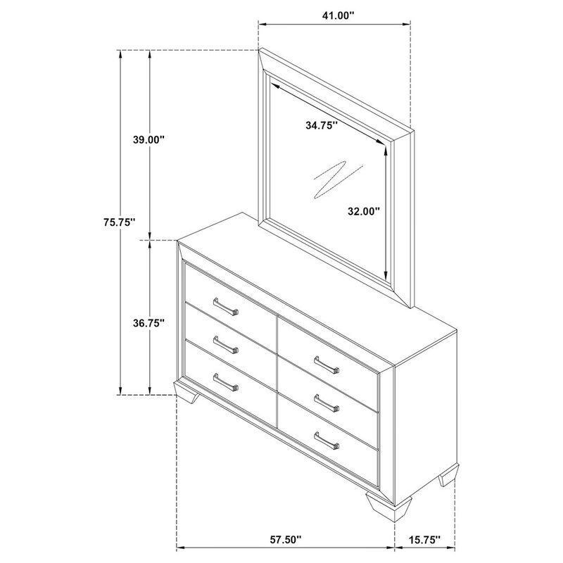Coaster Co. of America Kauffman 6-drawer Dresser with Mirror Dark Cocoa image number 1