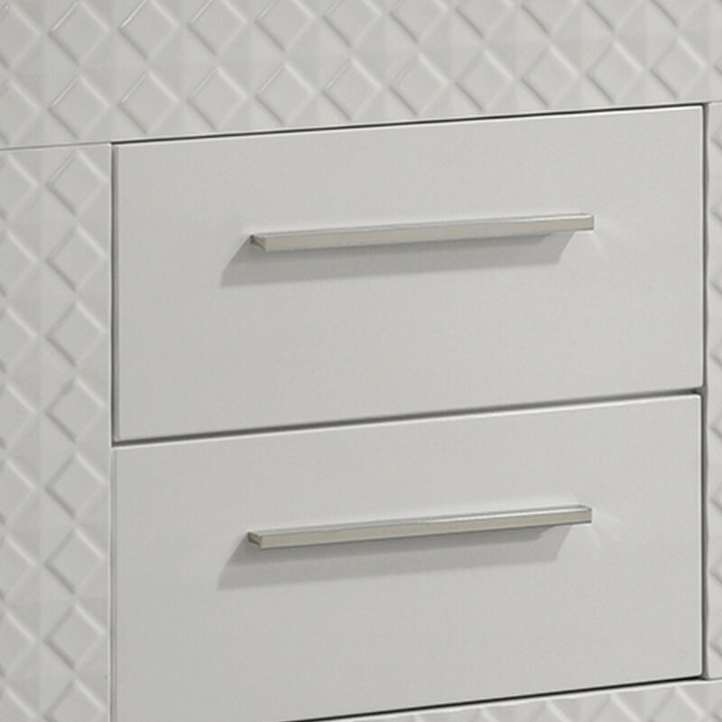 Modern 2 Drawer Nightstand with Quilted Drawer Fronts image number 6