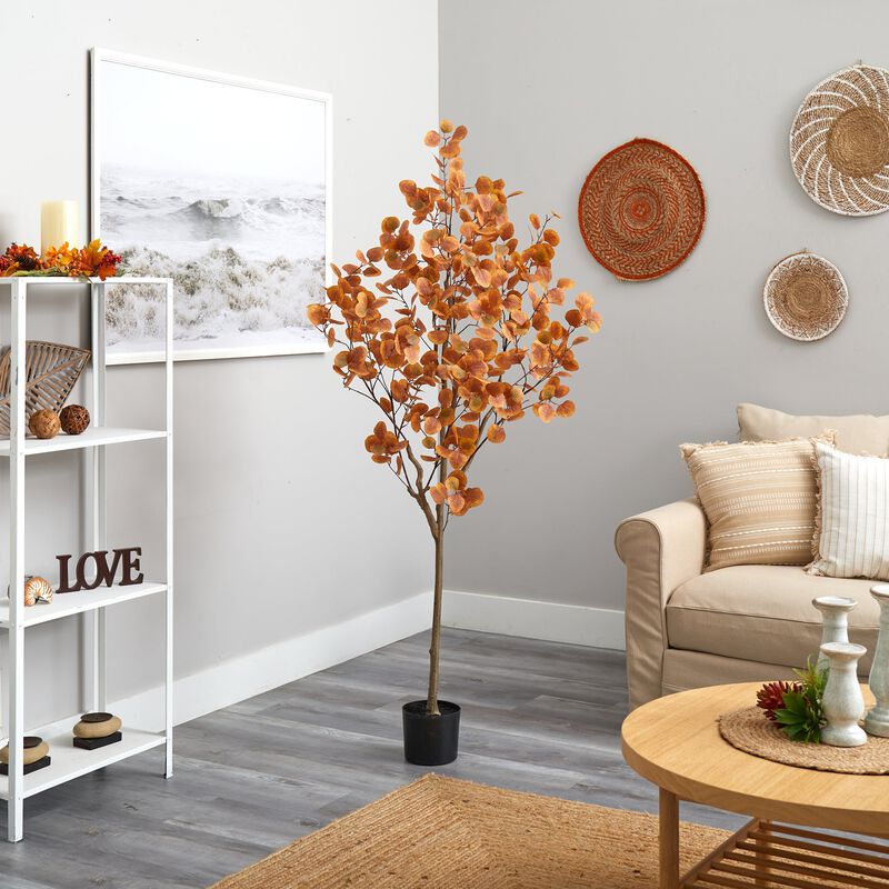 Hivvago 6 Feet Autumn Eucalyptus Artificial Tree