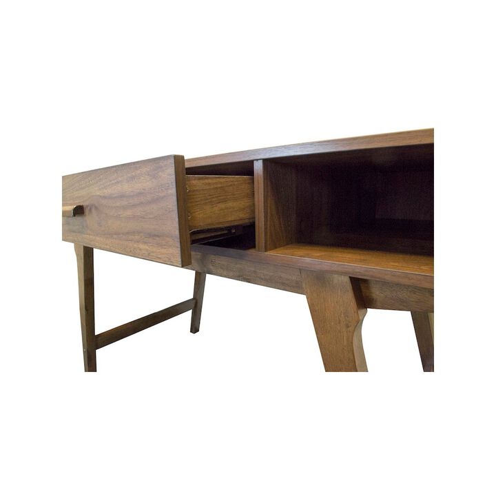 Mid Century Desk with One Drawer and Sturdy Legs