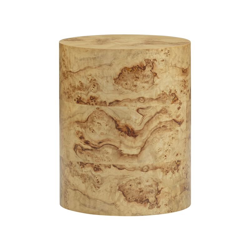 Fig Natural Burl Drum Side Table image number 0