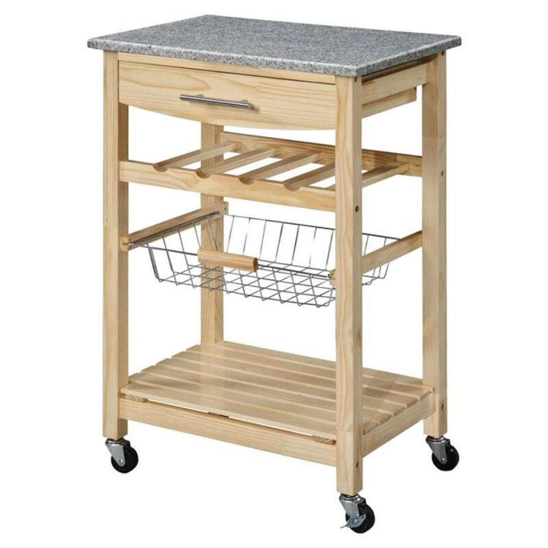 Kitchen Island Cart with Storage and Prep Space for Organized Cooking and Easy Mobility