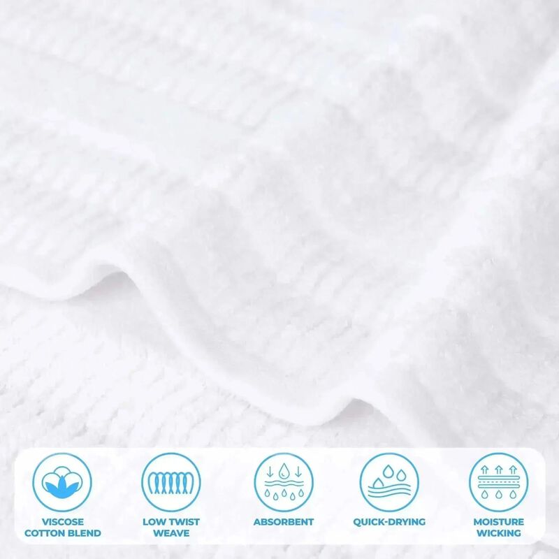 6 Piece Hand Towel Set in Viscose Cotton Blend for Everyday Use image number 3