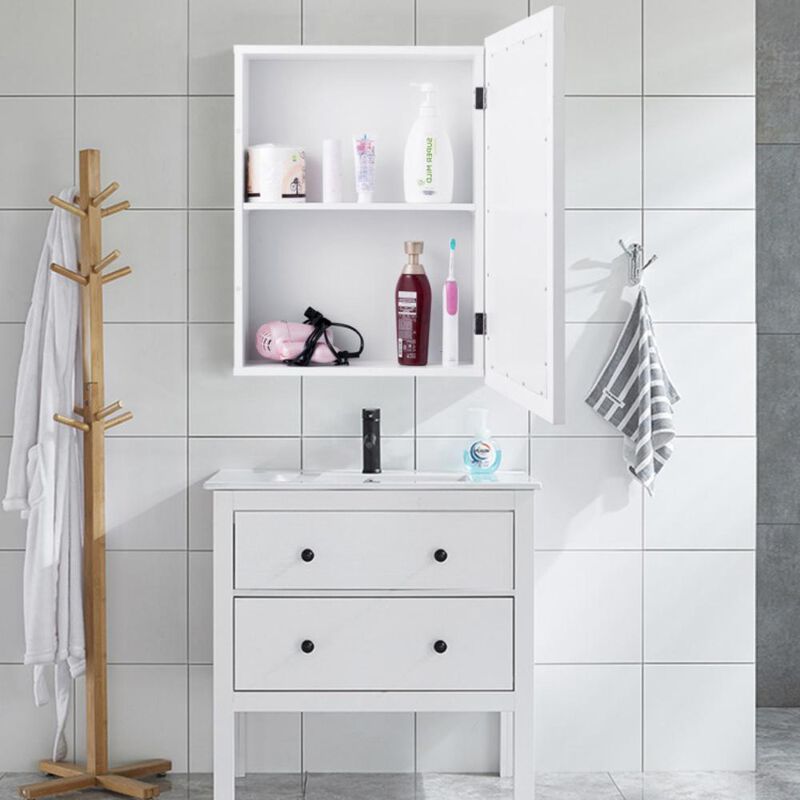 Hivvago Mirrored Bathroom Medicine Cabinet with Single Door and Adjustable Shelf