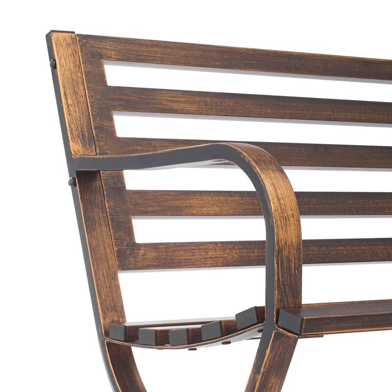 Jabseg 50 Inch Vintage Metal Patio Bench image number 3