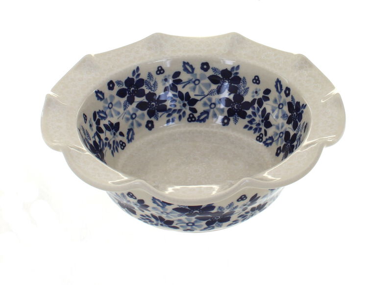 Blue Rose Polish Pottery Christiana Small Scallop Serving Dish