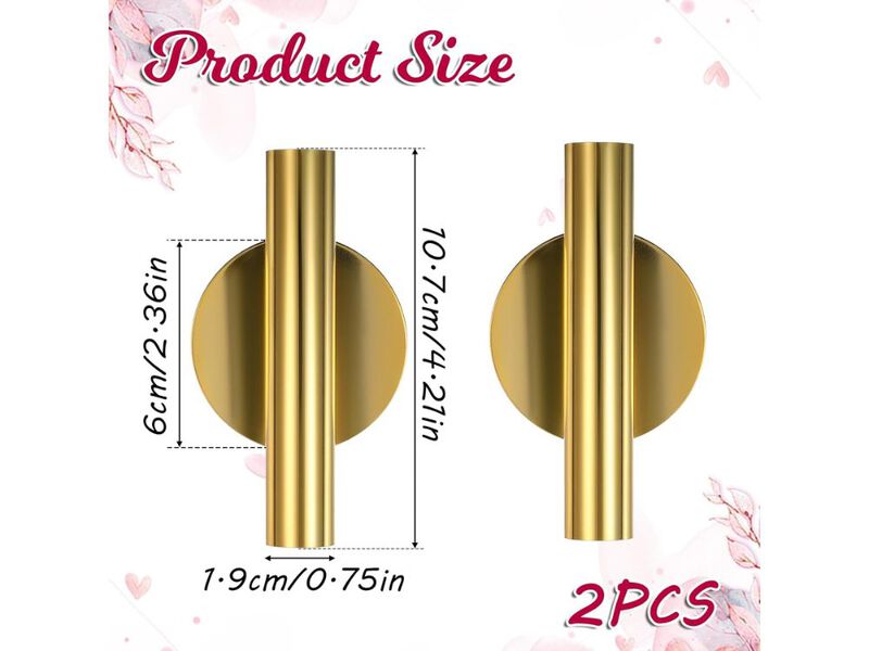 Gold Wall Vase Set of 2 Metal Hanging Planter for Bedroom Living Room Home image number 2