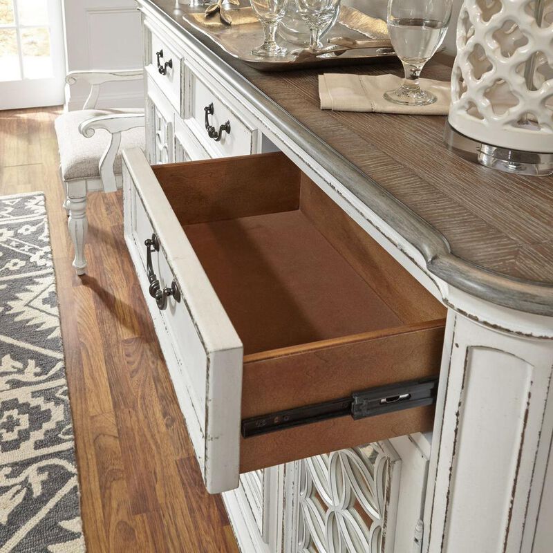 Liberty Furniture Magnolia Manor Hall Buffet in Antique White image number 5
